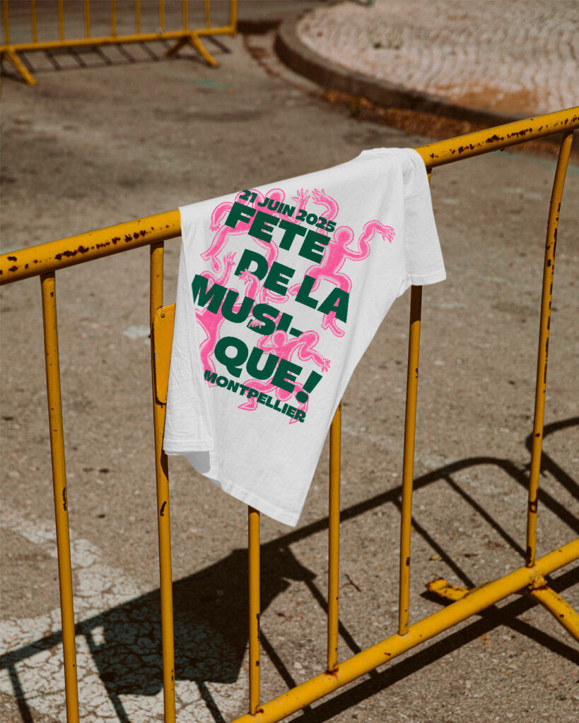 Mockup d'un tshirt pour la Fête de la Musique 2025