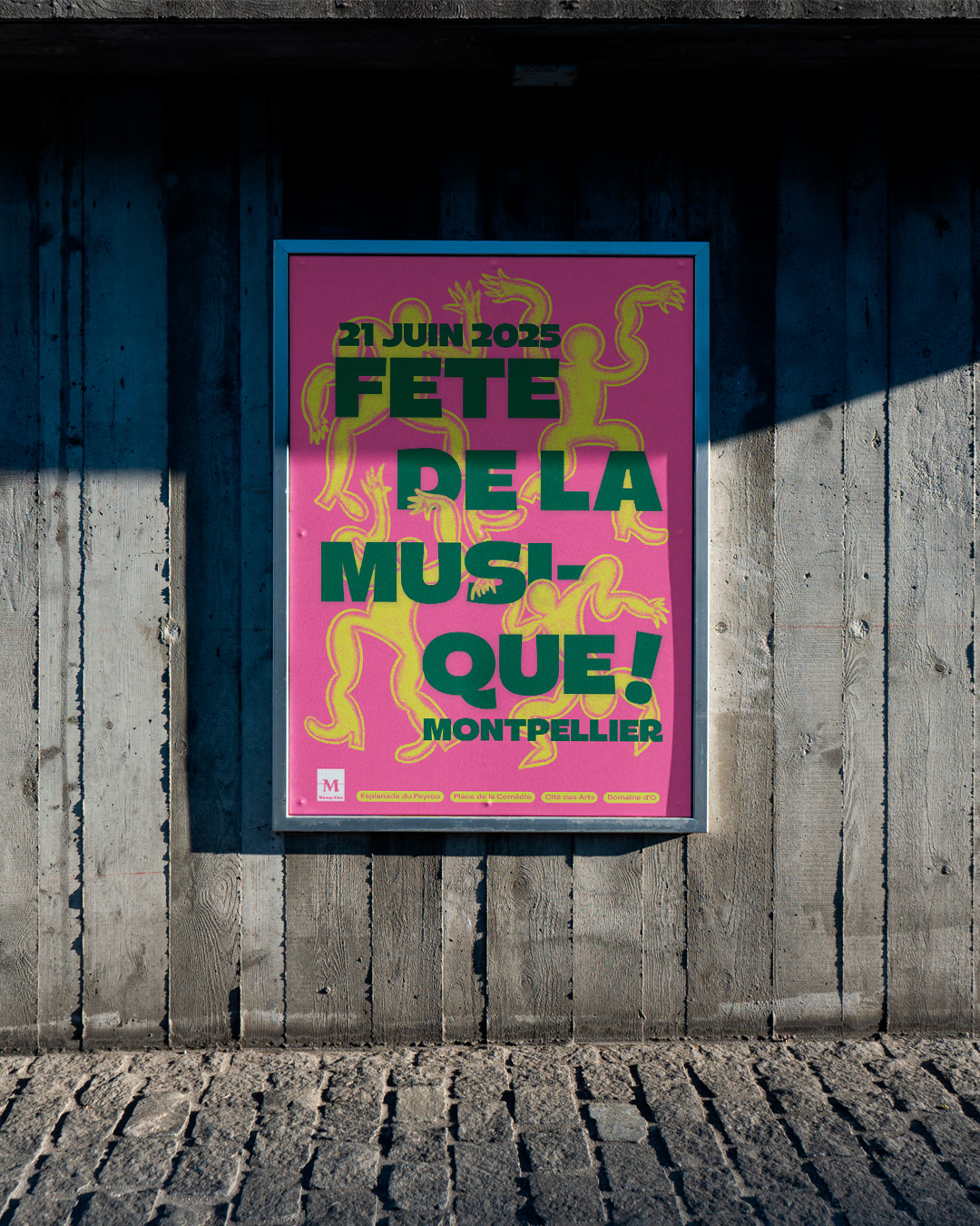 Mockup d'une affiche de rue de la Fête de la musique 2025 par John Bertolini